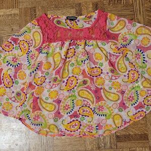 George sheer paisley print poncho blouse